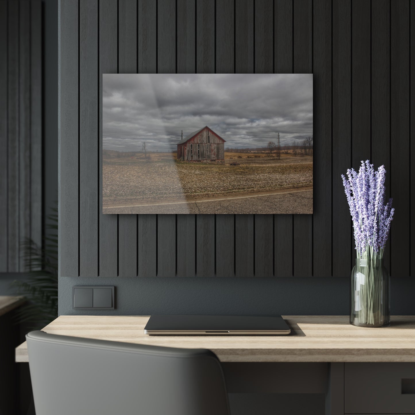 U R There Photography Barnes Road Little Red II Rustic Farmhouse Acrylic Wall Print