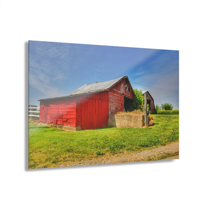 U R There Photography Marlette Road Saltbox Red Rustic Farmhouse Acrylic Wall Print
