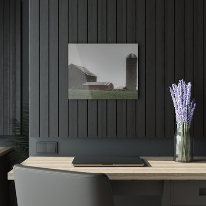 U R There Photography Farm in the Fog Rustic Farmhouse Acrylic Wall Print