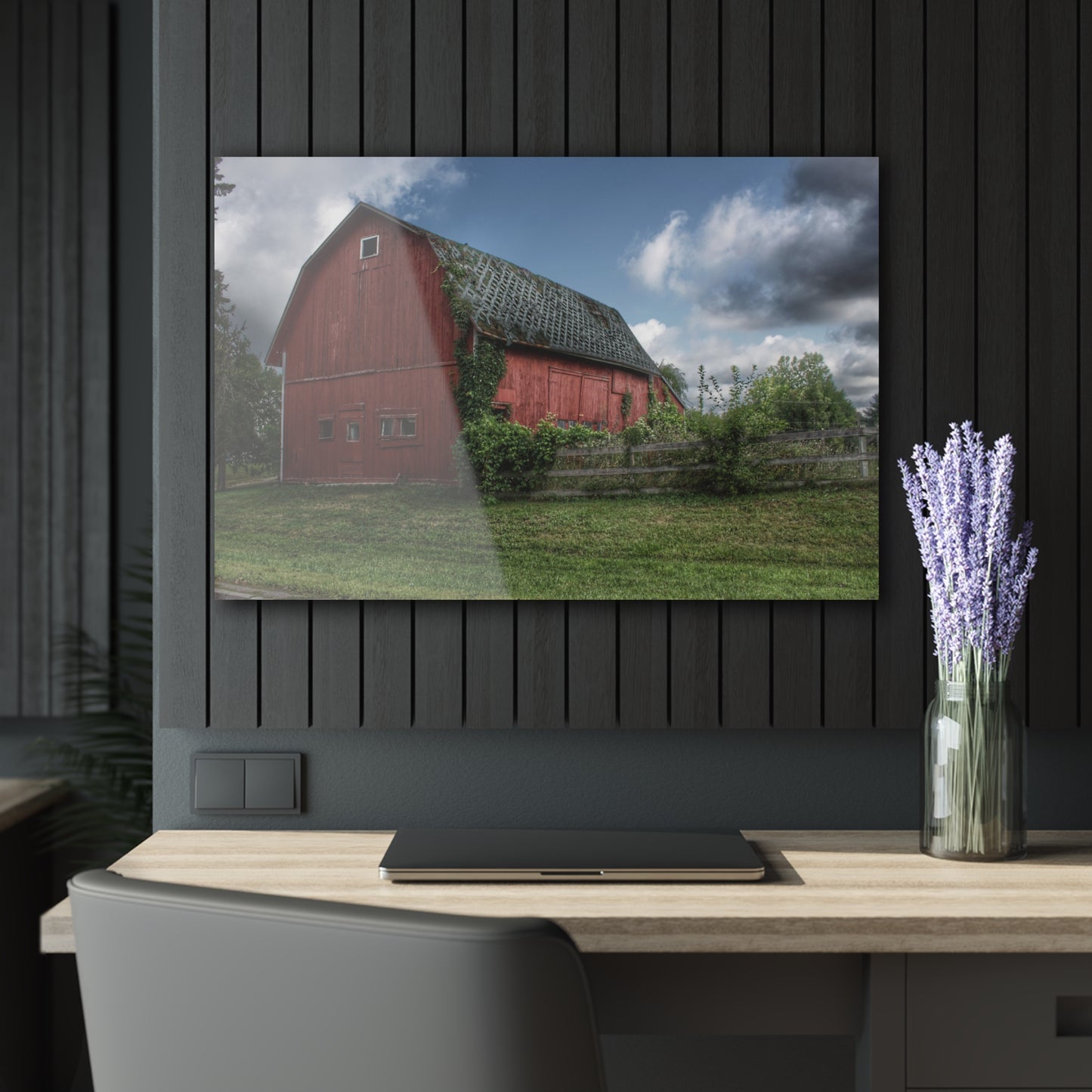 U R There Photography Hegal Road Old Red I Rustic Farmhouse Acrylic Wall Print