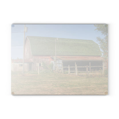 U R There Photography Farrand Road Red with Corral Rustic Farmhouse Tempered-Glass Cutting Board