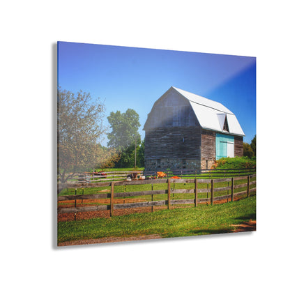 U R There Photography Harris Road Fieldstone Grey Rustic Farmhouse Acrylic Wall Print