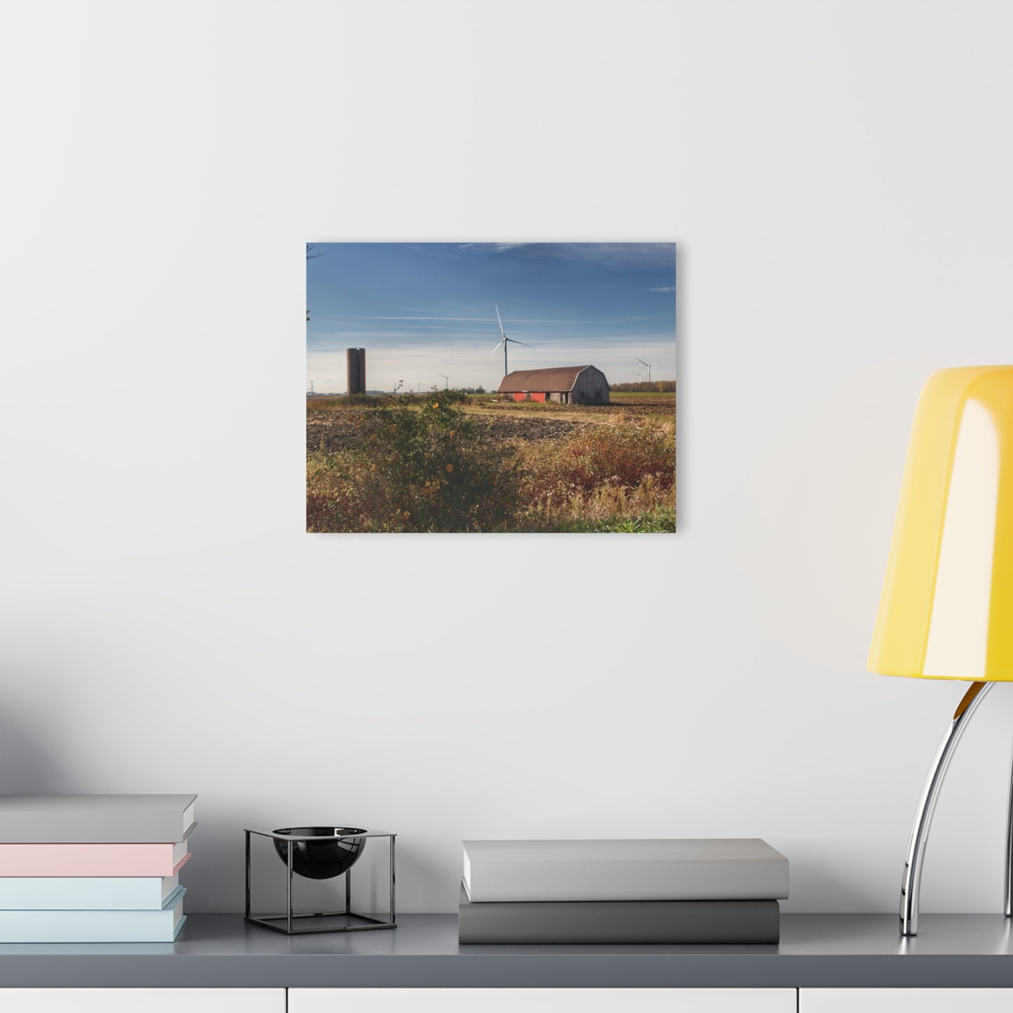 U R There Photography Darbee Red and Silo Rustic Farmhouse Acrylic Wall Print