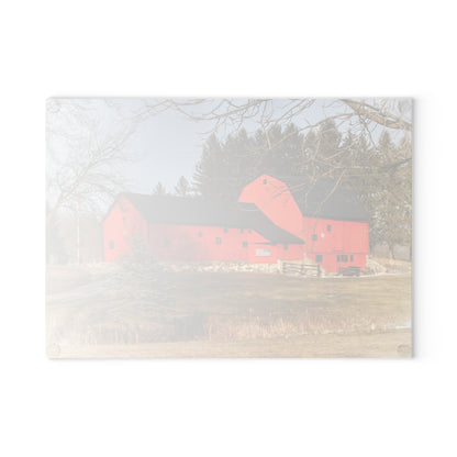 U R There Photography Thomas Road Patriot Barn Rustic Farmhouse Tempered-Glass Cutting Board