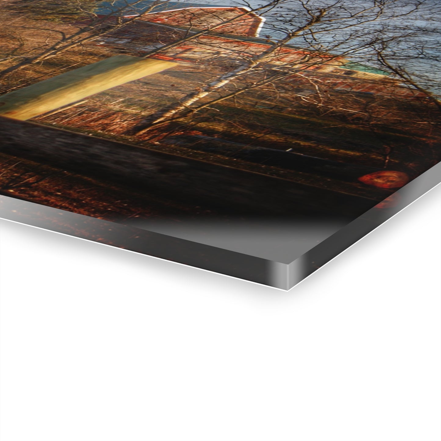 U R There Photography Marathon Road Hillside Red II Rustic Farmhouse Acrylic Wall Print