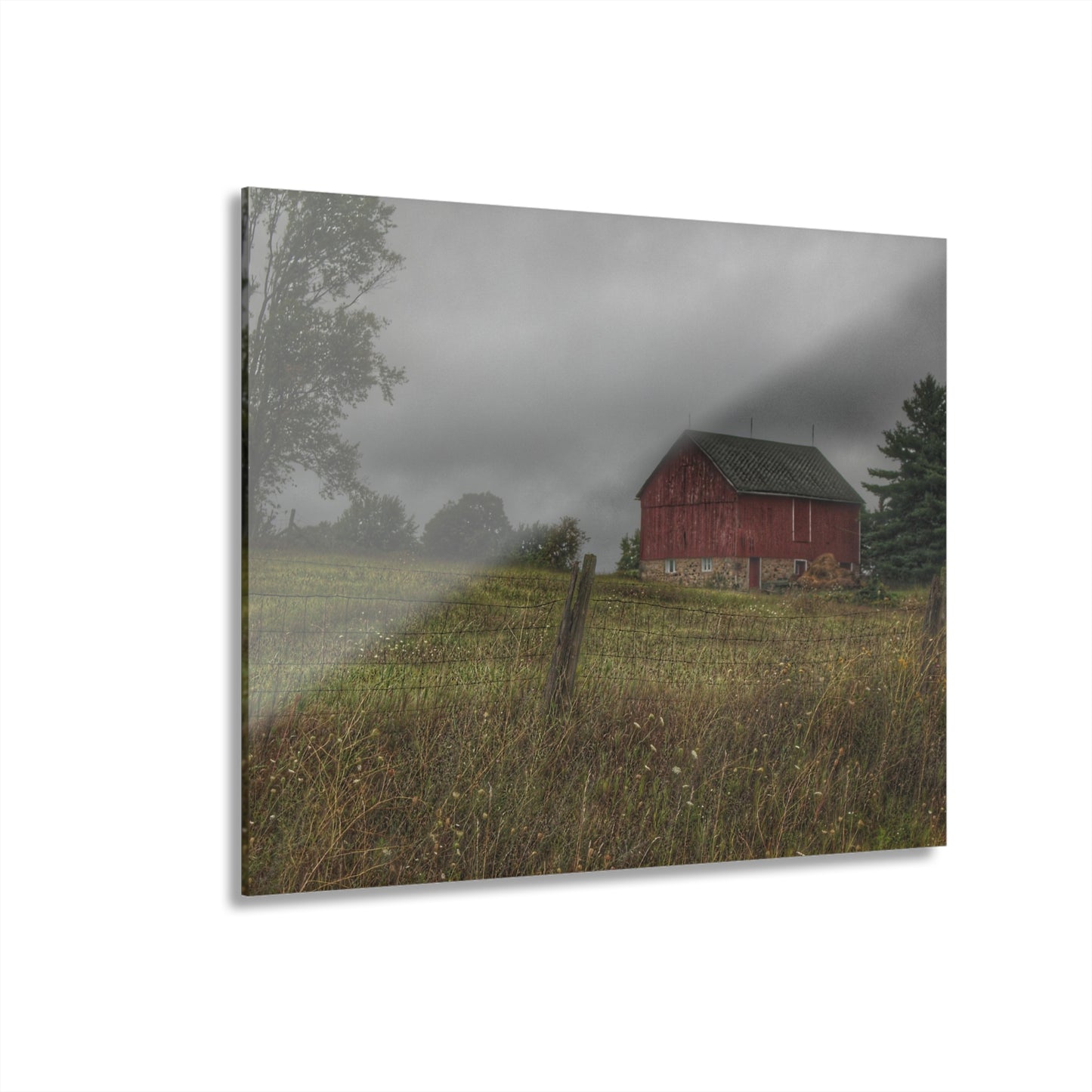 U R There Photography Stone Red Rustic Farmhouse Acrylic Wall Print