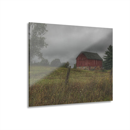 U R There Photography Stone Red Rustic Farmhouse Acrylic Wall Print