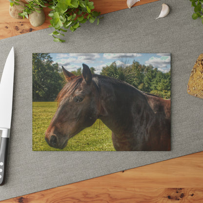 U R There Photography Brown Beauty I Rustic Farmhouse Tempered-Glass Cutting Board