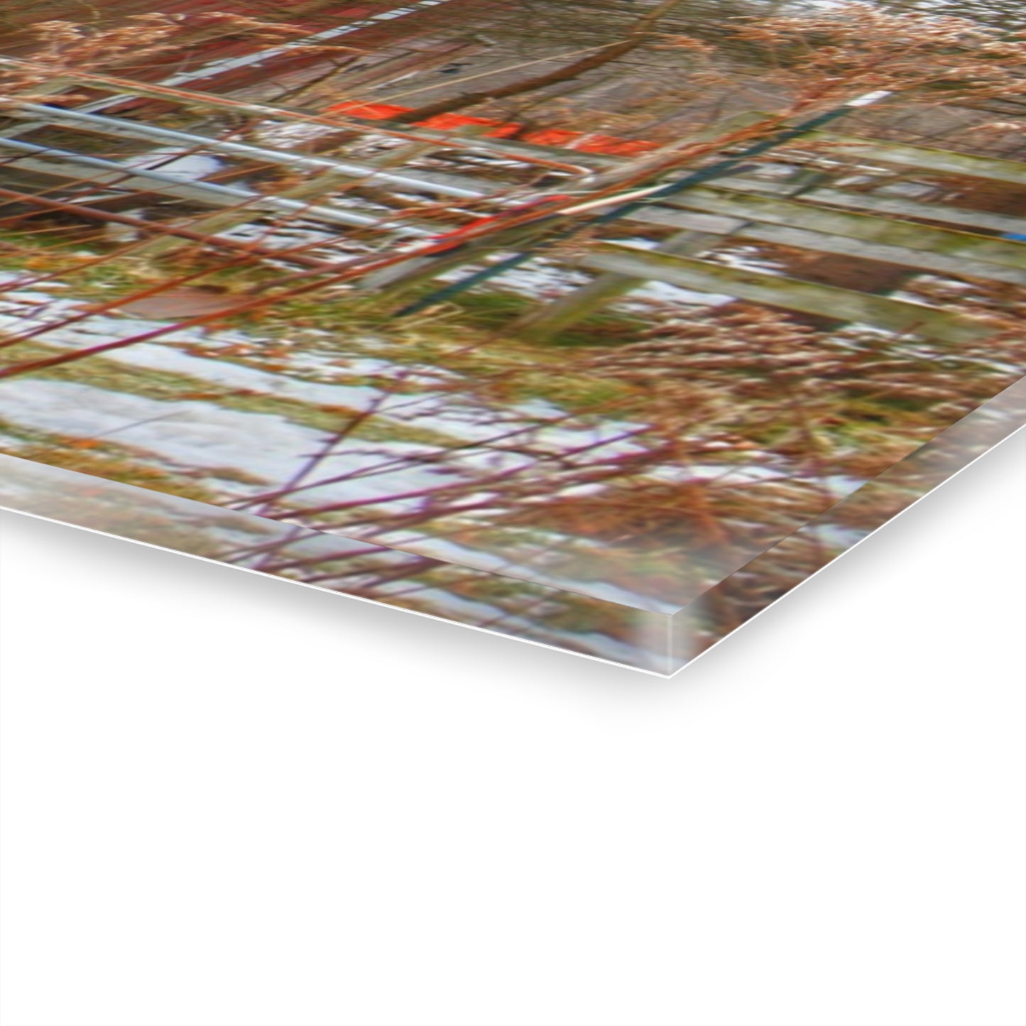 U R There Photography LeValley Road Red Rustic Farmhouse Acrylic Wall Print