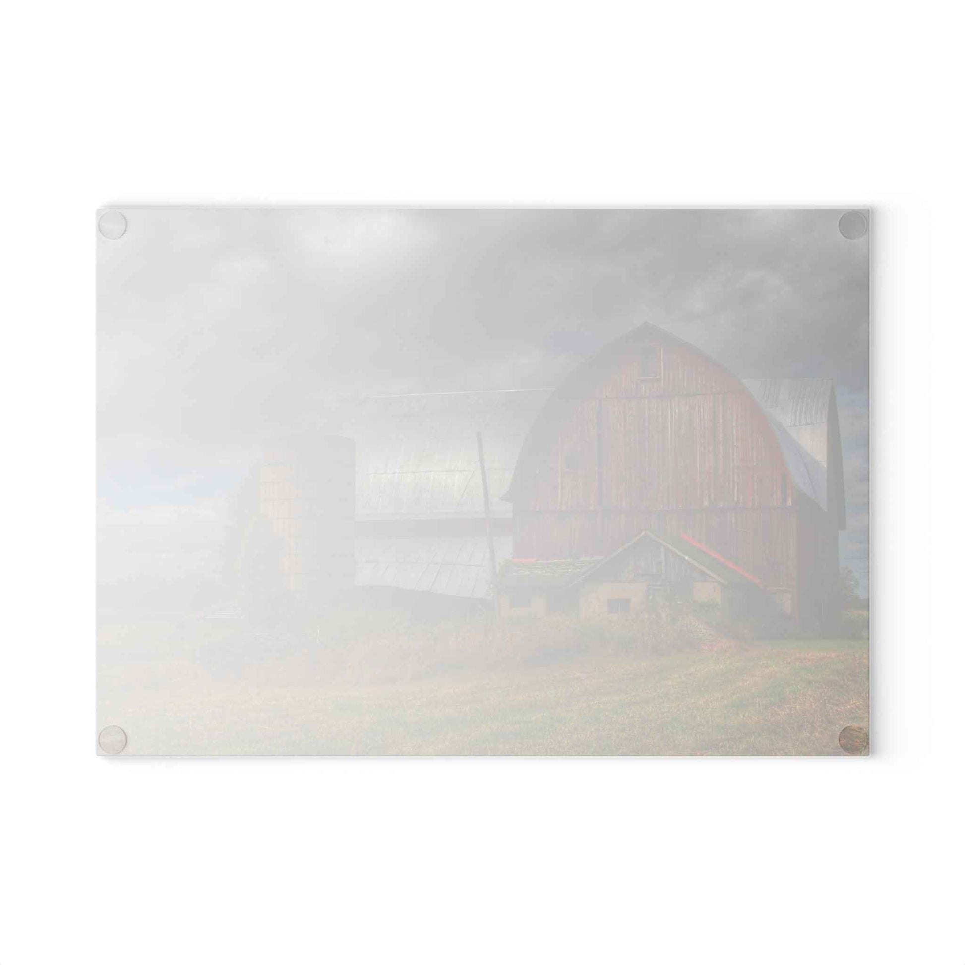 U R There Photography Valentine Road Red I Rustic Farmhouse Tempered-Glass Cutting Board