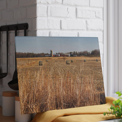 U R There Photography Across the Field on Johnsonmill Road Rustic Farmhouse Tempered-Glass Cutting Board