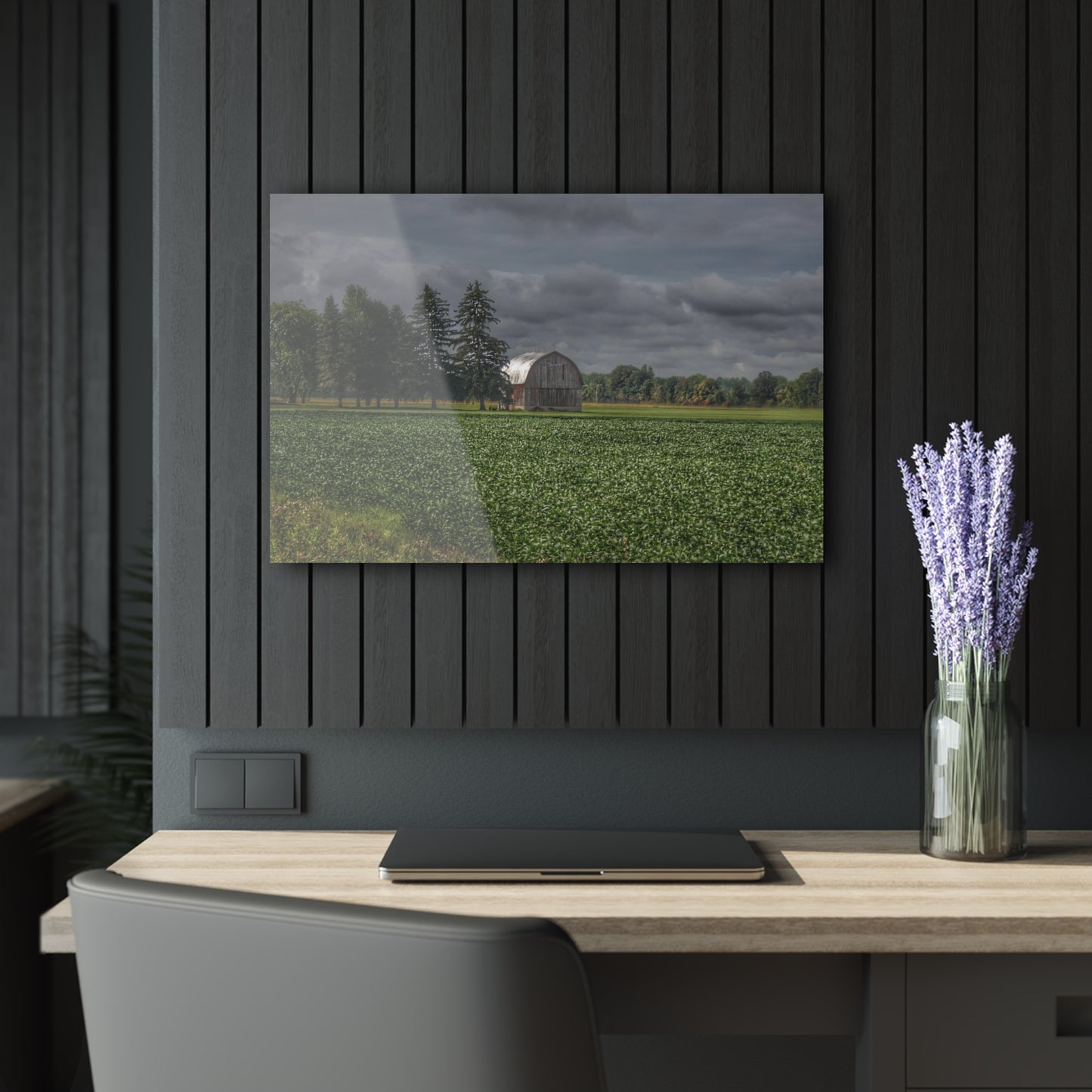 U R There Photography Belsay Grey Among the Pines Rustic Farmhouse Acrylic Wall Print