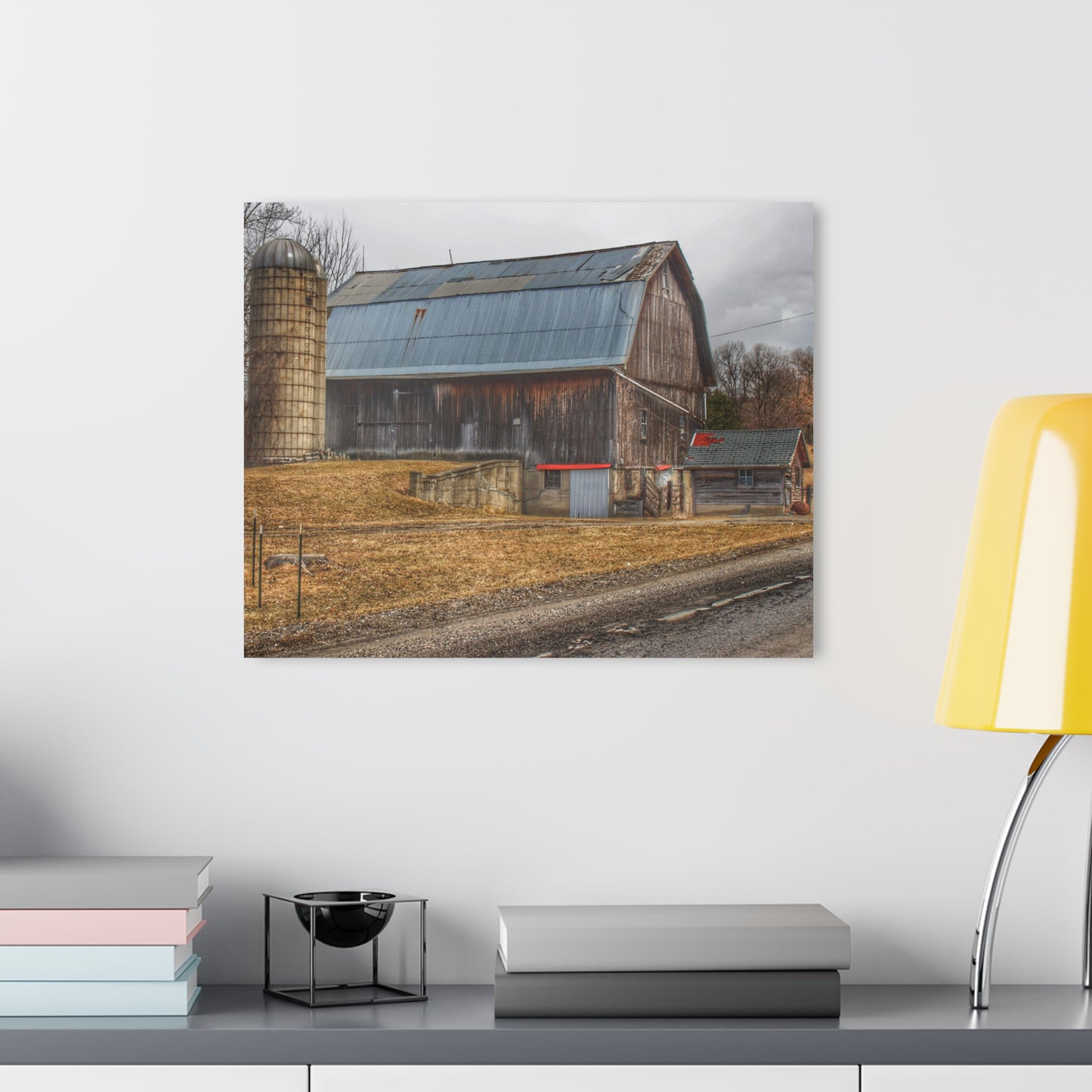 Barn Boutique Modern Farmhouse Acrylic Wall Print| Seymour Lakes Roadside Grey