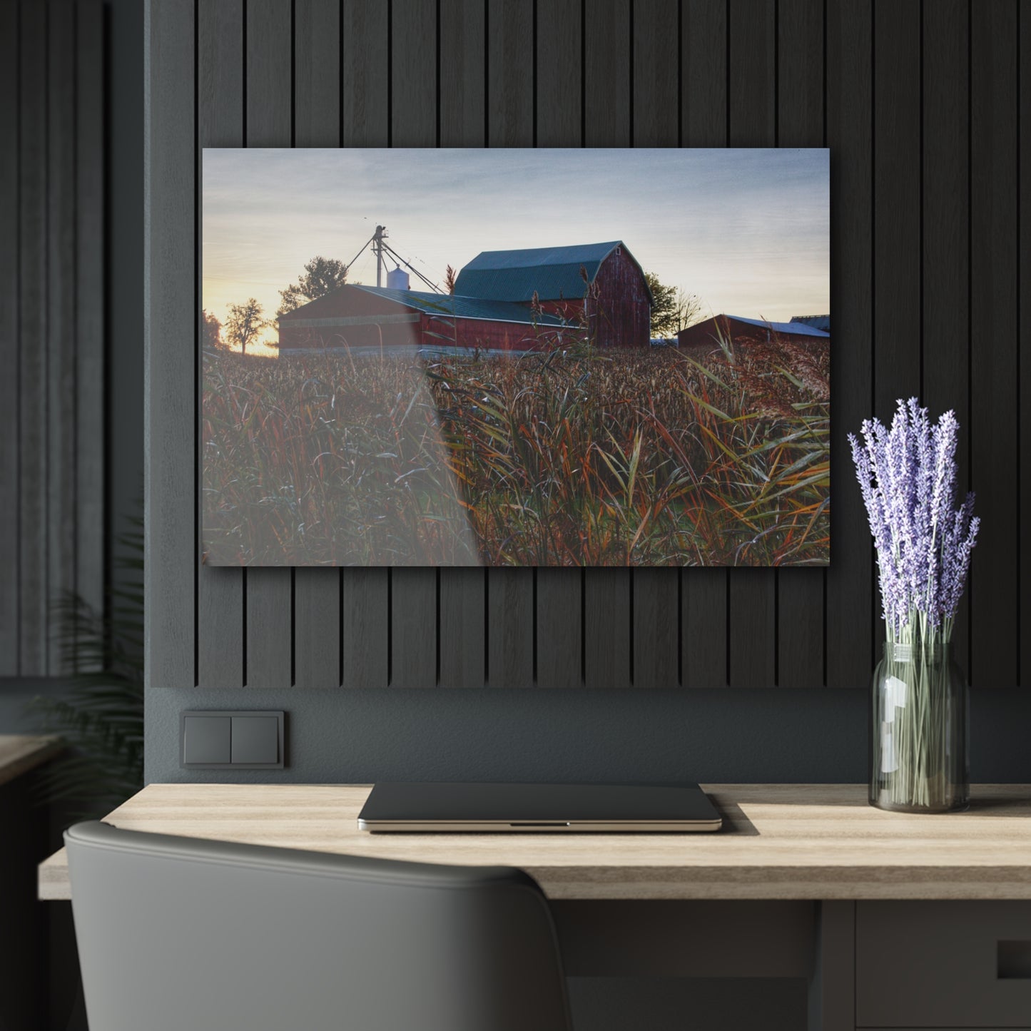 U R There Photography Haines Road Hidden Reds Rustic Farmhouse Acrylic Wall Print