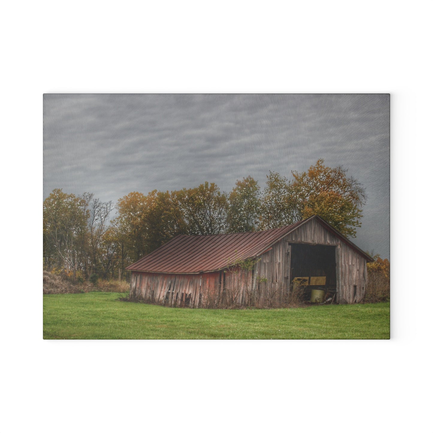 U R There Photography Stewart Road Little Grey Rustic Farmhouse Tempered-Glass Cutting Board