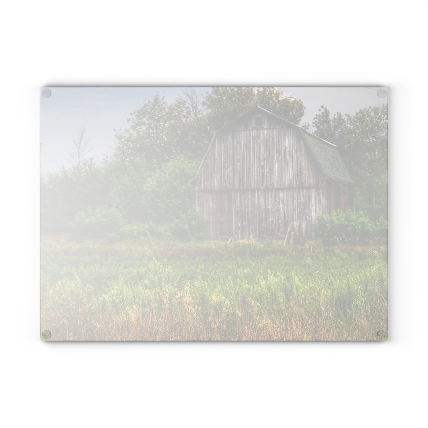 U R There Photography Frankford Road Grey Rustic Farmhouse Tempered-Glass Cutting Board