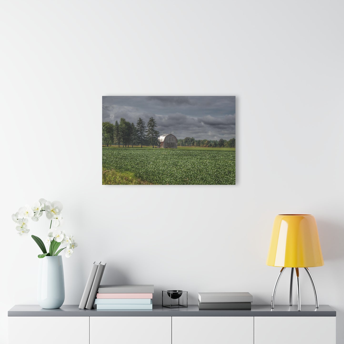 U R There Photography Belsay Grey Among the Pines Rustic Farmhouse Acrylic Wall Print