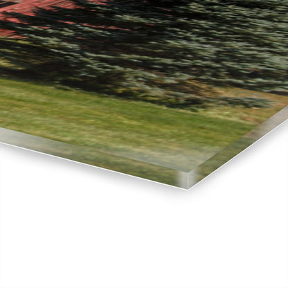 U R There Photography Havens Road Red Among the Pines Rustic Farmhouse Acrylic Wall Print