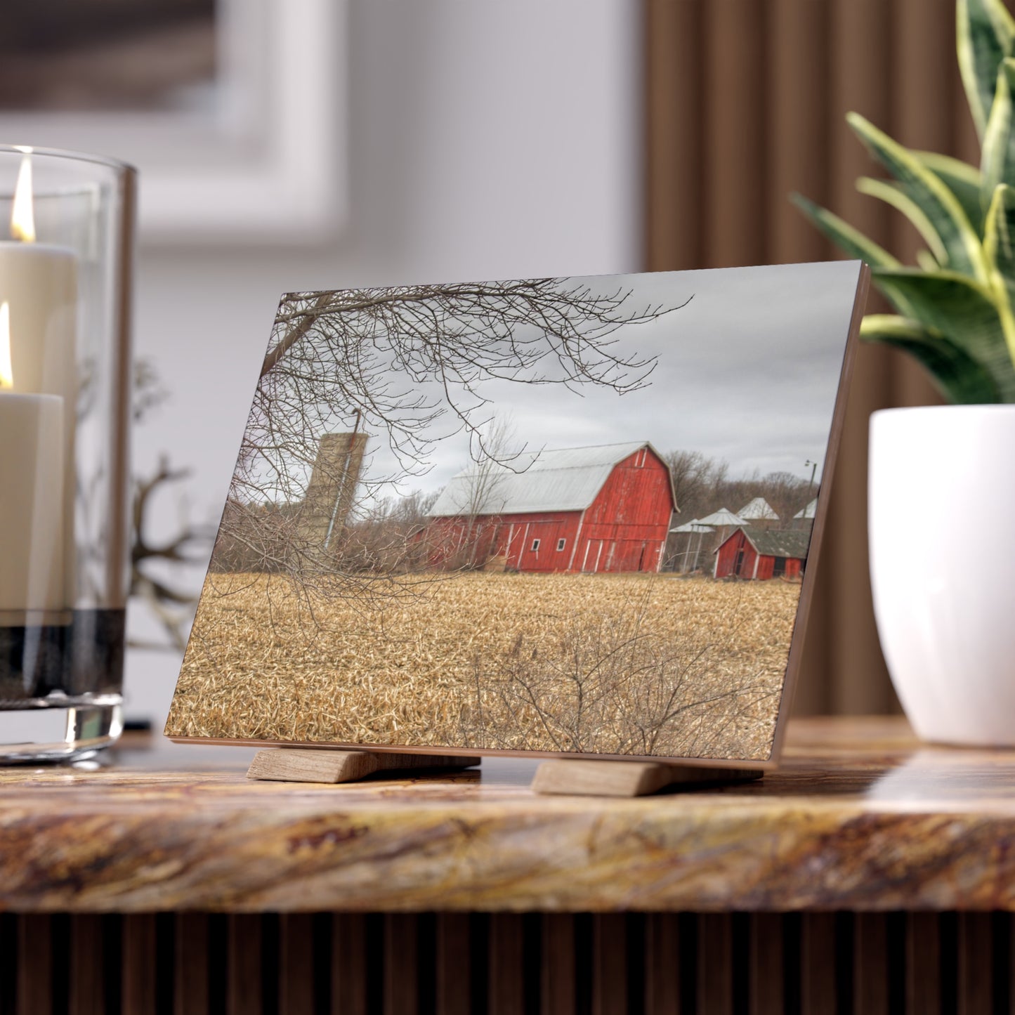 U R There Photography Barns of Arbela I Rustic Farmhouse Decorative Ceramic Tile