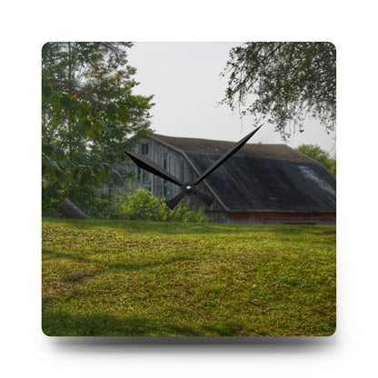 U R There Photography Hidden on Schott Road Rustic Farmhouse Acrylic Analog Wall Clock