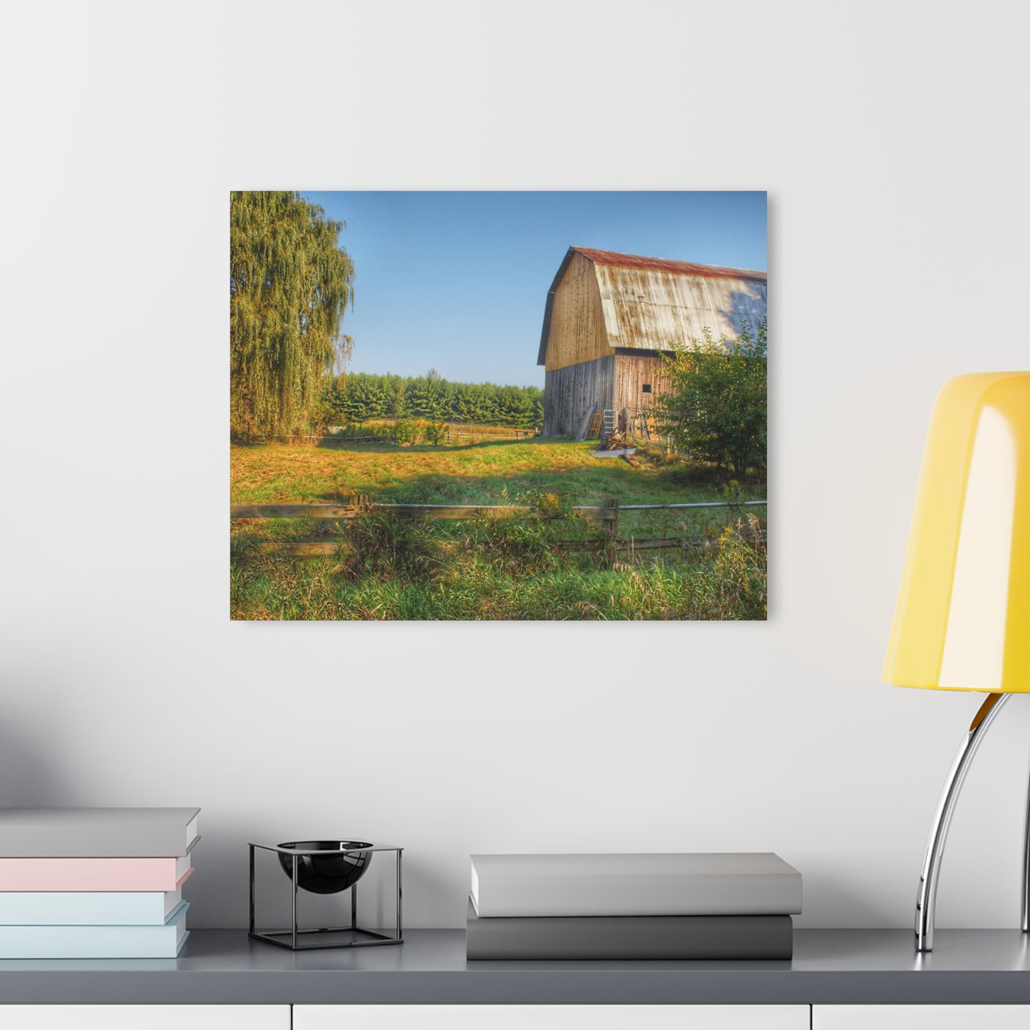 U R There Photography Snover Golden Grey Rustic Farmhouse Acrylic Wall Print