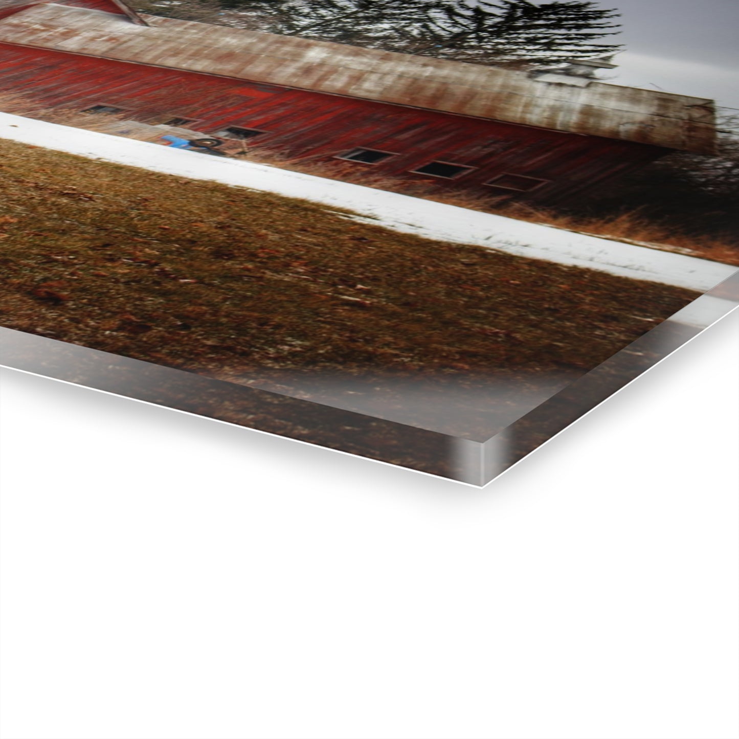U R There Photography Blacks Corners Road Red Rustic Farmhouse Acrylic Wall Print