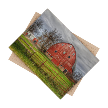 U R There Photography Beyond the Fence Red Rustic Farmhouse Decorative Ceramic Tile