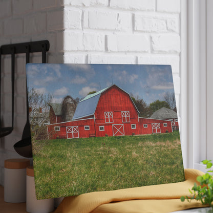 Barn Boutique Rustic Tempered-Glass Cutting Board| Delano Road Red