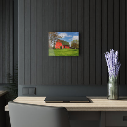 U R There Photography Barber Road Red Rustic Farmhouse Acrylic Wall Print