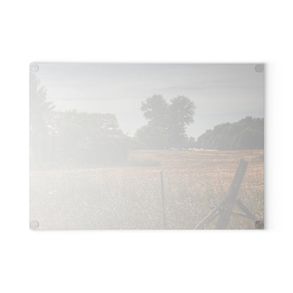 U R There Photography Waterman Road Shack Beyond the Fence Rustic Farmhouse Tempered-Glass Cutting Board