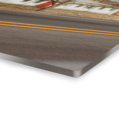 U R There Photography Newark Road Red and Silos III Rustic Farmhouse Acrylic Wall Print