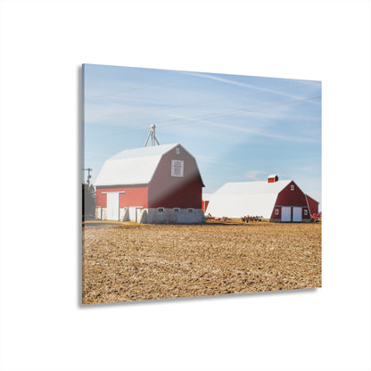 U R There Photography French Road Quilted Red Rustic Farmhouse Acrylic Wall Print