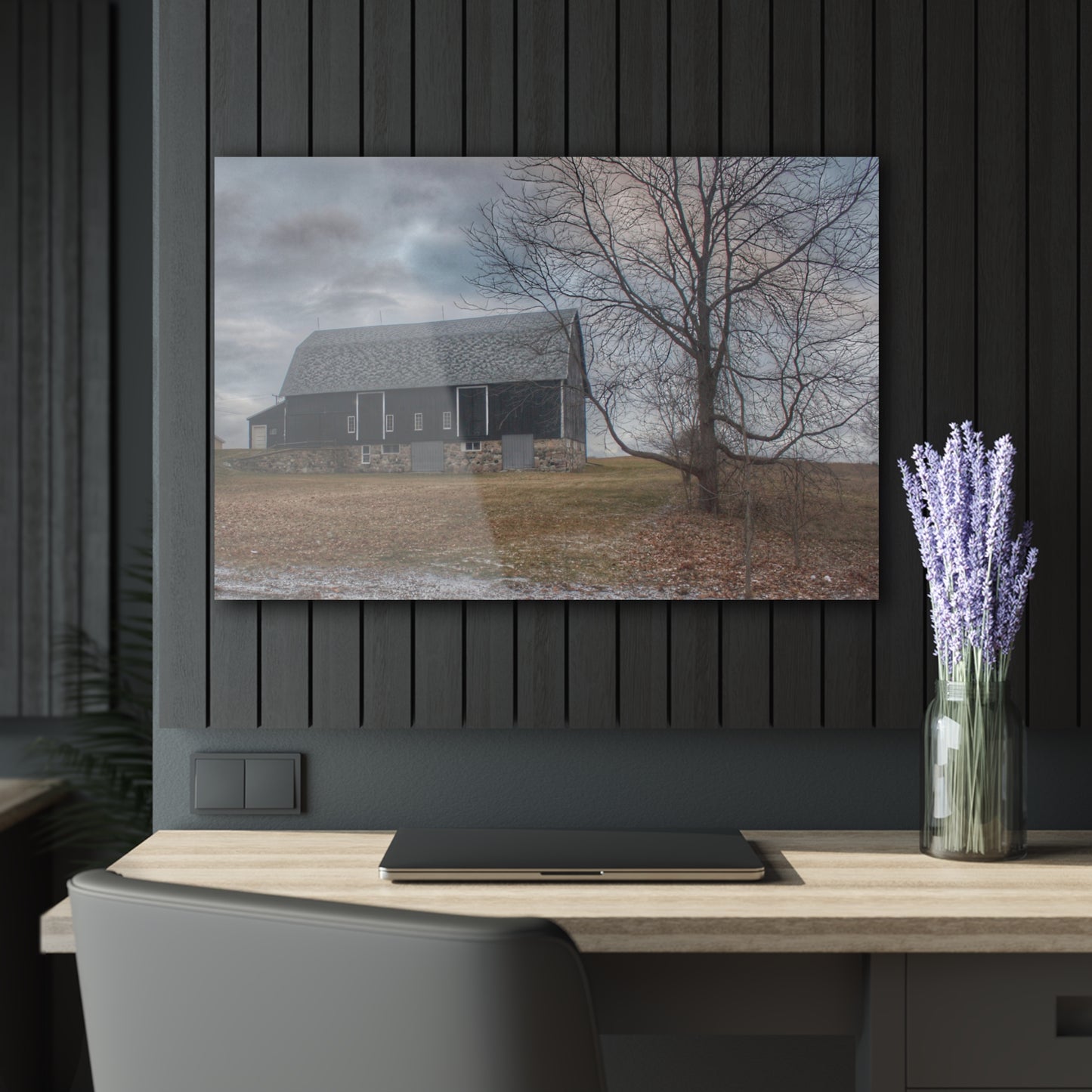 U R There Photography Attica Road Black Rustic Farmhouse Acrylic Wall Print