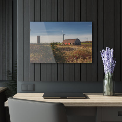 U R There Photography Darbee Red and Silo Rustic Farmhouse Acrylic Wall Print