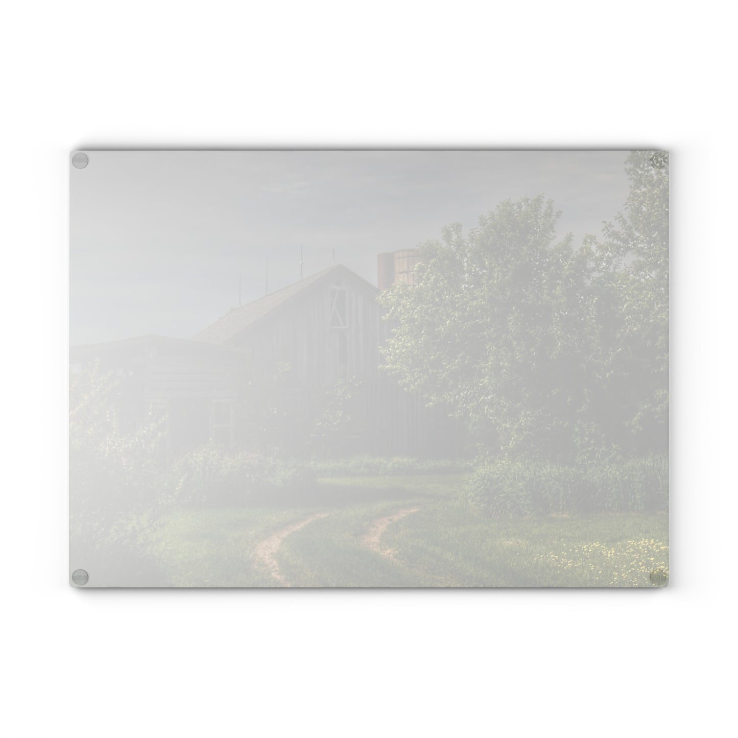 U R There Photography Barkley Road Greys I Rustic Farmhouse Tempered-Glass Cutting Board