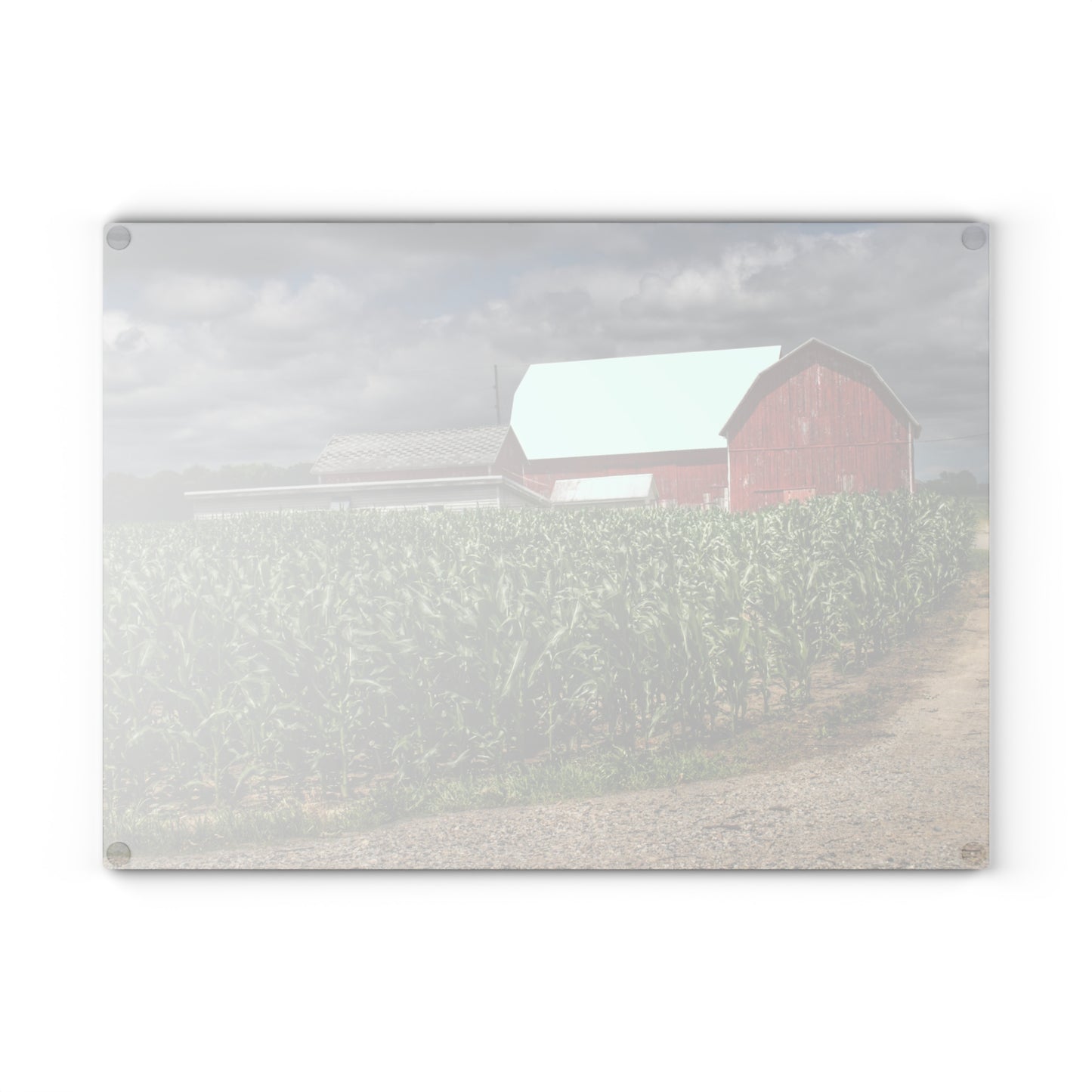 U R There Photography Millington Road Reds Rustic Farmhouse Tempered-Glass Cutting Board