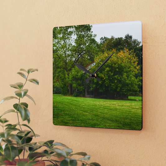 U R There Photography Hidden Past Rustic Farmhouse Acrylic Analog Wall Clock