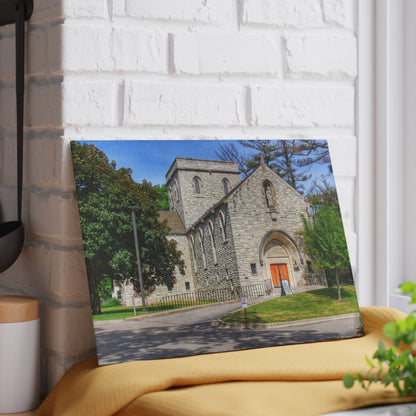 U R There Photography Saint Hugo of the Hills II Rustic Farmhouse Tempered-Glass Cutting Board 8"x 11"