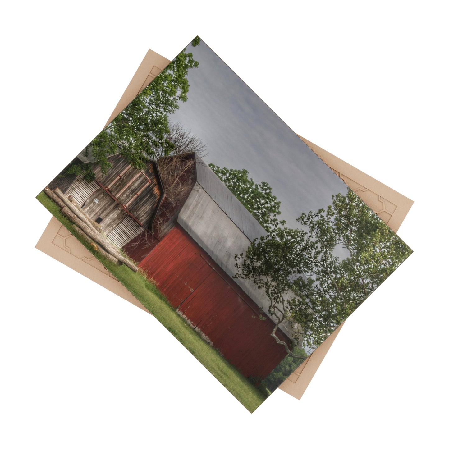 U R There Photography Barkley Road Buddies Rustic Farmhouse Decorative Ceramic Tile 6" × 8" Glossy