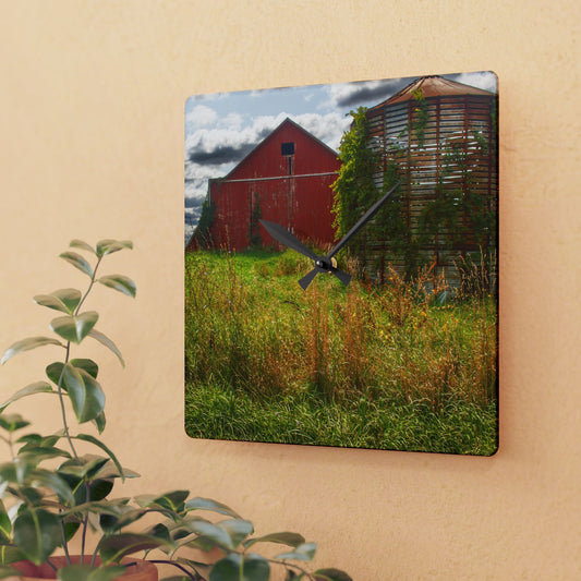 U R There Photography Roadside Relics Rustic Farmhouse Acrylic Analog Wall Clock