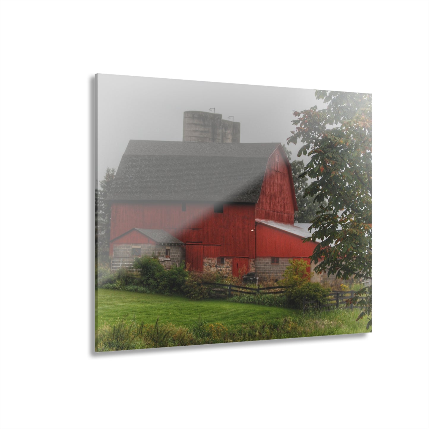 U R There Photography Five Lakes Road Red I Rustic Farmhouse Acrylic Wall Print