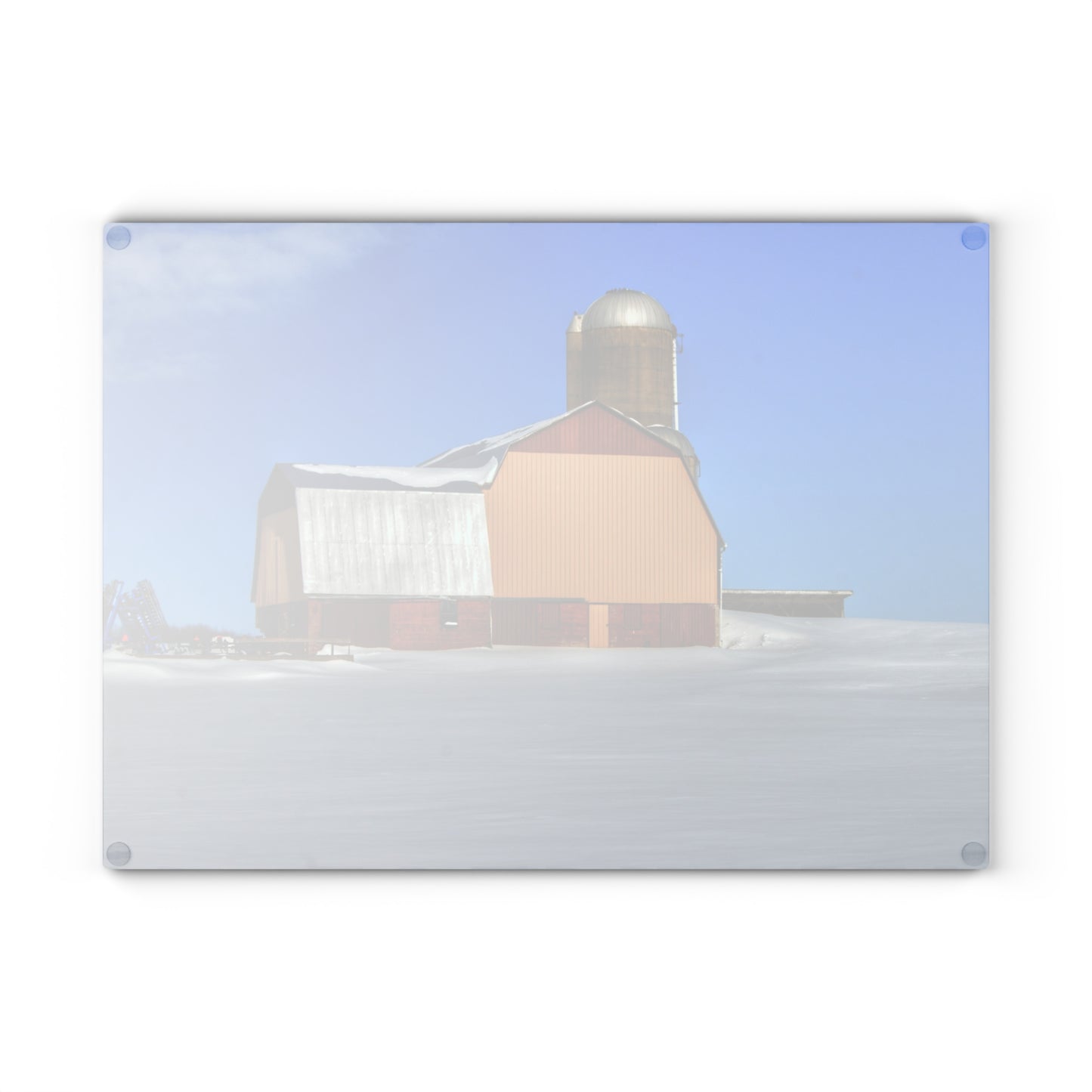 U R There Photography Bay City - Forestville Beige Barn Rustic Farmhouse Tempered-Glass Cutting Board