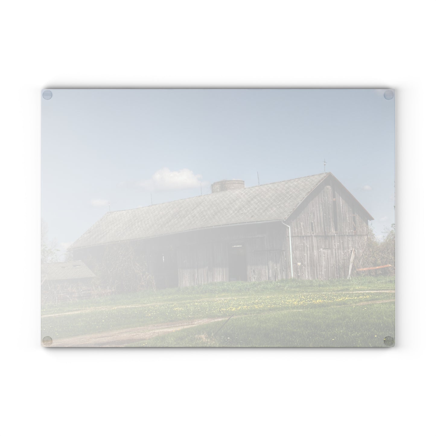 U R There Photography Wilder Road Grey II Rustic Farmhouse Tempered-Glass Cutting Board