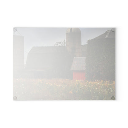 U R There Photography Silos of Otisville Rustic Farmhouse Tempered-Glass Cutting Board