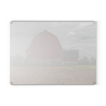 U R There Photography Cade Road Red I Rustic Farmhouse Tempered-Glass Cutting Board