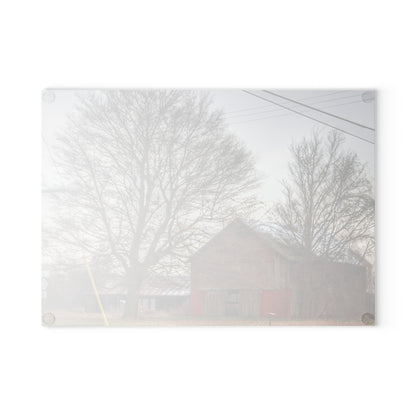 U R There Photography Almont Van Dyke Red III Rustic Farmhouse Tempered-Glass Cutting Board
