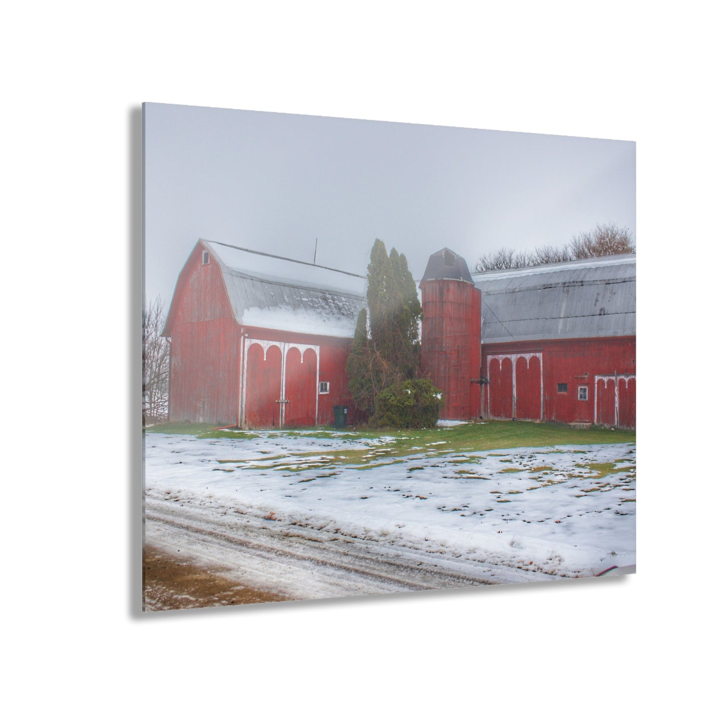 U R There Photography Holmes Road Red II Rustic Farmhouse Acrylic Wall Print 14 "x 11"