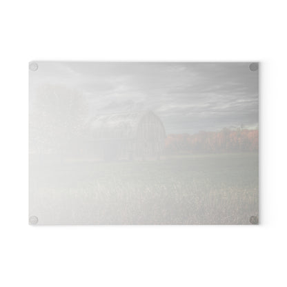 U R There Photography Bray Road Grey in the Fall Rustic Farmhouse Tempered-Glass Cutting Board