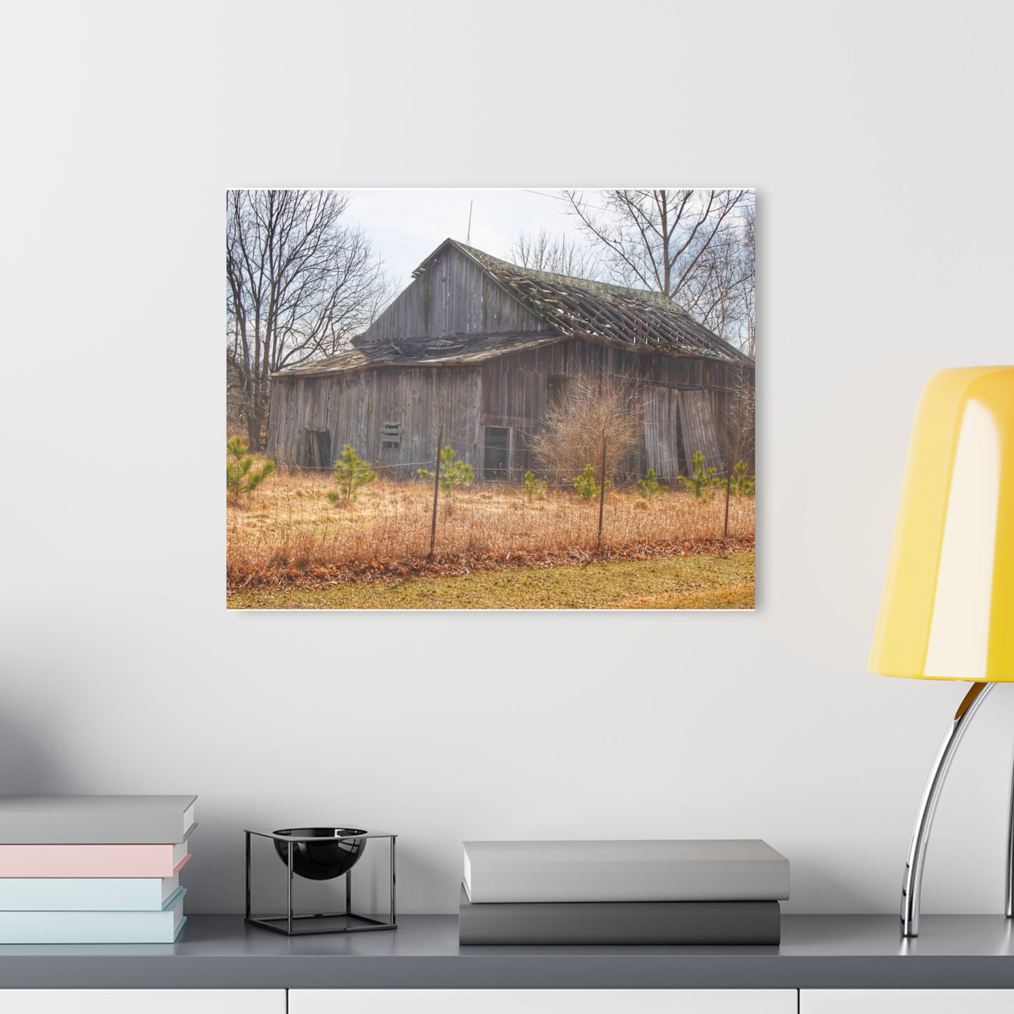 Barn Boutique Modern Farmhouse Acrylic Wall Print| Leix Road Forgotten Grey I