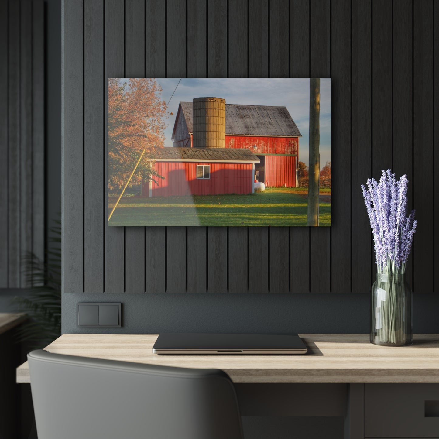 U R There Photography Peck Road Reds Rustic Farmhouse Acrylic Wall Print